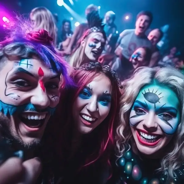 body paint swingers nightclub party