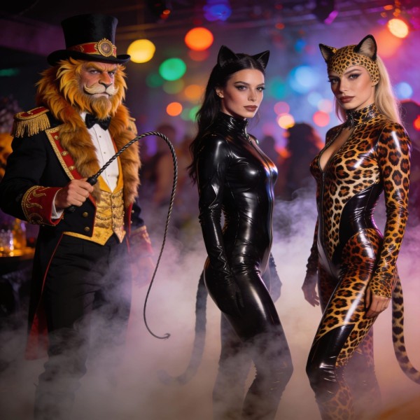 taming ladies in cat costumes