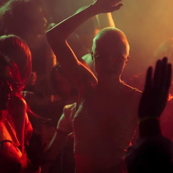 vibrant swinger party dancing